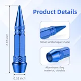 4 Piece 60mm Spiked Valve Caps, Blue, view 2