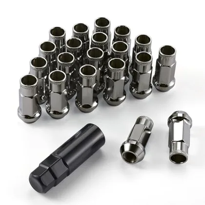 20 Piece M12x1.5 Wheel Lug Nuts, Black