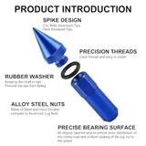 20 Piece M12X1.5 Wheel Lug Nuts, Blue, view 3