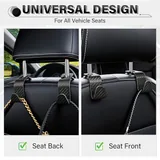 4 Piece Seat Headrest Purse Hook, Black, view 4