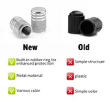 12 Piece American Flag Valve Stem Cap, Silver, view 6