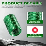 12 Piece Tire Valve Stem Caps, Green, view 3