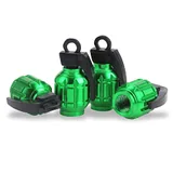 4 Piece Aluminum Tire Valve Cap, Green, view 1