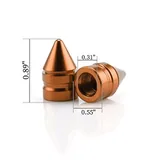 4 Piece Tire Valve Caps, Orange, view 2