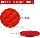 4 Piece Cup Coaster, Red, view 2