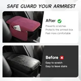 Leather Center Console Cover with 2 Storage, Red, view 6