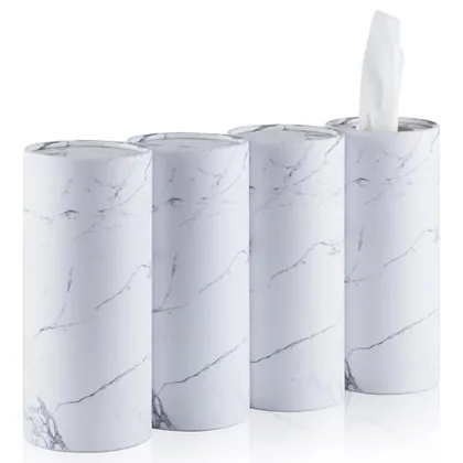 4 Piece Tissue Holder, White