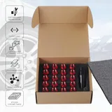20 Piece M12x1.5 Wheel Lug Nuts, Red, view 5
