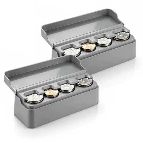 2 Piece Coin Holder, Grey