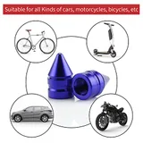 4 Piece Tire Valve Caps, Blue, view 4