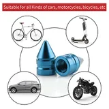 4 Piece Tire Valve Caps, Blue, view 4