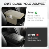 Leather Center Console Cover with 2 Storage, White, view 6