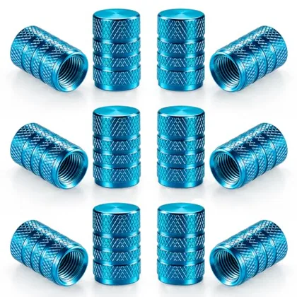 12 Piece Tire Valve Stem Caps, Blue