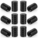 12 Piece Tire Valve Stem Caps, Black, view 1
