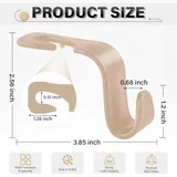 4 Piece Seat Headrest Hooks, Beige, view 2