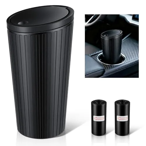 Trash Can with Lid, Black