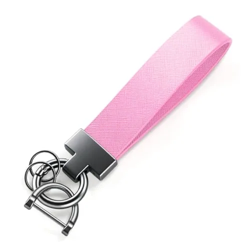 Leather Keychain, Pink