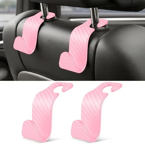 2 Piece Seat Headrest Purse Hook, Pink