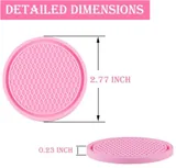 4 Piece Cup Coaster, Pink, view 2