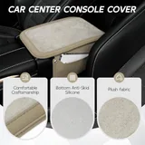 Leather Center Console Cover with 2 Storage, White, view 3