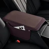 Leather Center Console Cover with 2 Storage, Brown, view 1