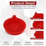 4 Piece Cup Holder Coaster, Red, view 4