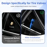 4 Piece 60mm Spiked Valve Caps, Blue, view 4