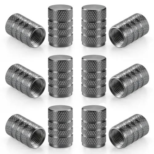 12 Piece Tire Valve Stem Caps, Titanium