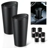 2 Piece Trash Can with Lid, Black, view 1