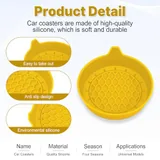4 Piece Cup Holder Coaster, Yellow, view 4