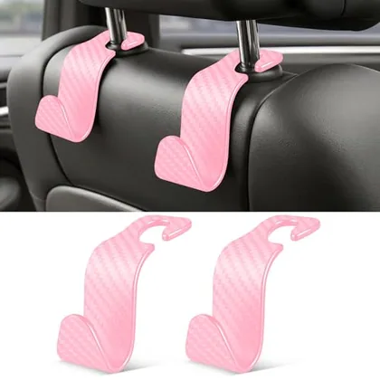 2 Piece Seat Headrest Purse Hook, Pink