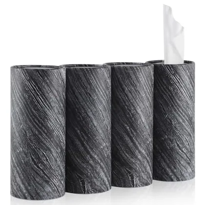 4 Piece Tissue Holder, Grey