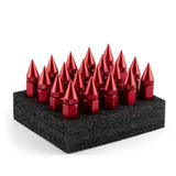 20 Piece M12X1.5 Wheel Lug Nuts, Red, view 4