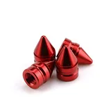 4 Piece Tire Valve Caps, Red, view 1