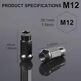 20 Piece M12x1.5 Wheel Lug Nuts, Black, view 2