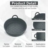 4 Piece Cup Holder Coaster, Grey, view 4