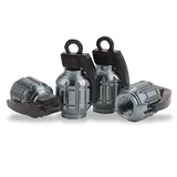 4 Piece Aluminum Tire Valve Cap, Grey, view 1