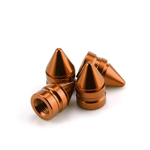 4 Piece Tire Valve Caps, Orange